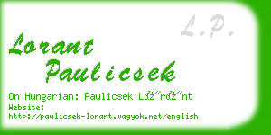 lorant paulicsek business card